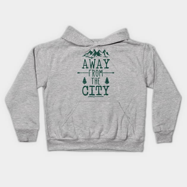 Away From The City Kids Hoodie by POD Anytime